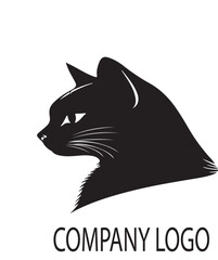 black and white cat vector