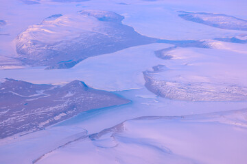 aerial view of Greenland's ice landscape