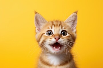 Kitten portrait smiling animal.