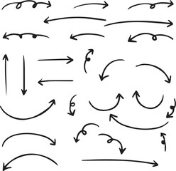 Pen handwritten arrow set_black