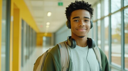 Fototapeta premium The Student with Headphones