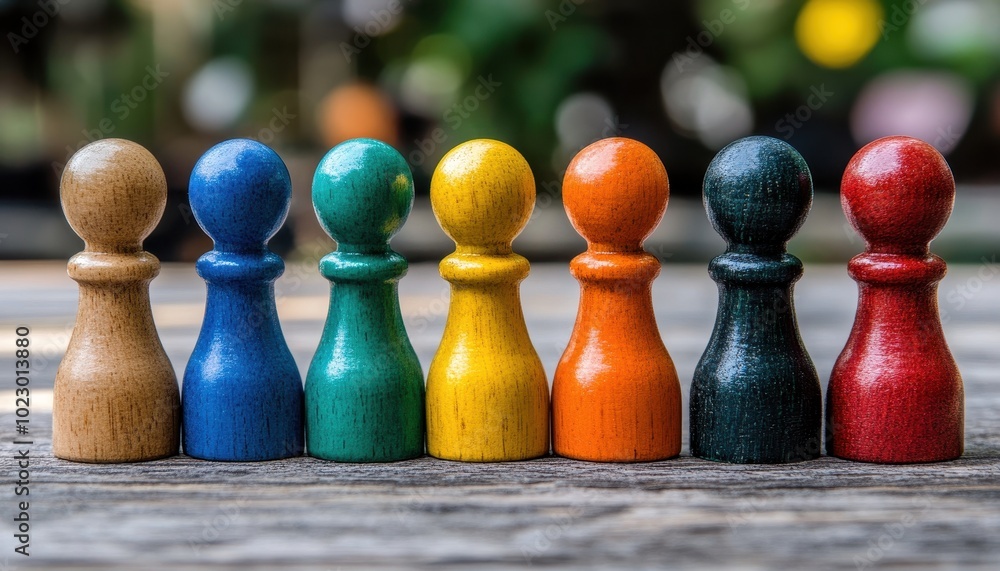 Aufkleber establishing diversity benchmarks with colored figures representing progress in an organization