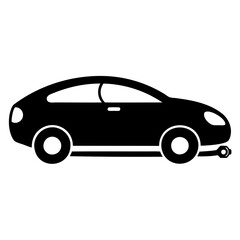 Zip car black silhouette vector illustration