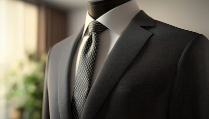 Elegant formal suit mockup displayed in a modern interior during daytime for a stylish presentation