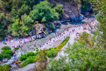 Obraz premium A day at the scenic Alcantara River Park, Sicily, Italy