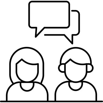 recommend clip art: Chat vector icon in outline style 