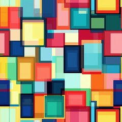 Colorful Seamless Pattern of Blocks and Squares