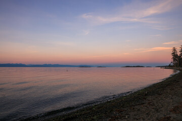 sunset at the coast of Vancouver Island