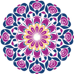 A Rose Pattern Mandala Design