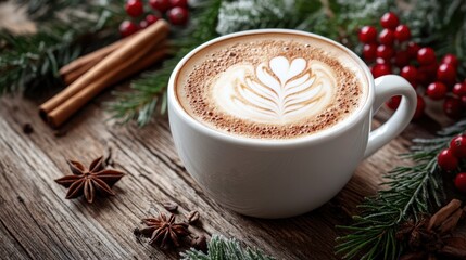 The Coffee with Leaf Design