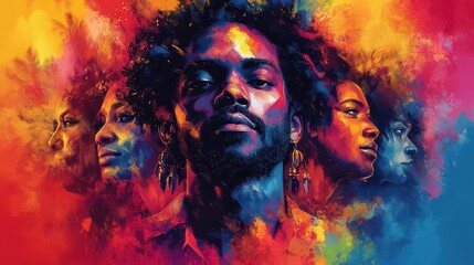 celebrating juneteenth national independence day a vibrant illustration reflects the spirit of freedom and unity adorned with colorful motifs and cultural symbols