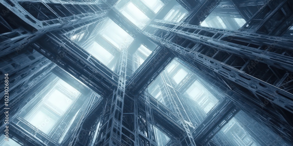 Poster abstract structure with light and depth perception