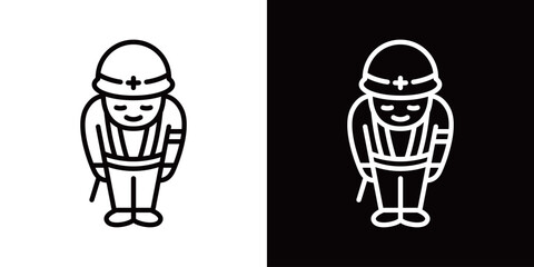 工事現場のシンプルなラインアイコン