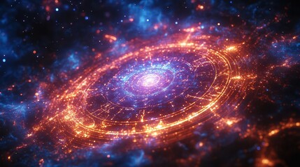 Obraz premium celestial scene of enchanting zodiac signs floating in a mystical universe surrounded by twinkling stars and swirling cosmic colors inviting exploration of astrological wonders