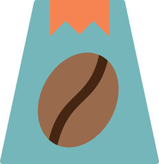 Craft coffee bag flat colored icon vector clipart
