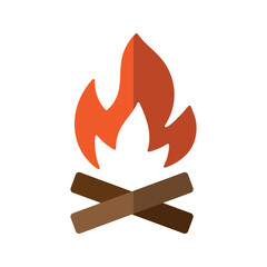 Fire colored flat icon hand drawn vector clipart isolated