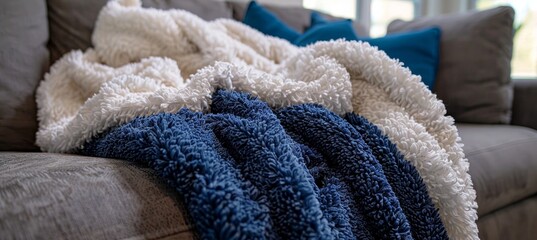 Charming relaxation nook adorned with plush throws and cushy pillows for ultimate comfort