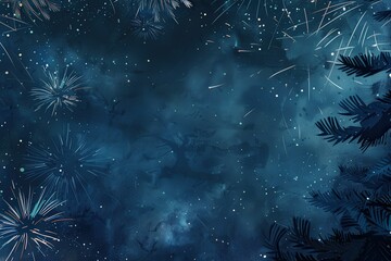 A blue sky with a bunch of fireworks in it,generative ai image