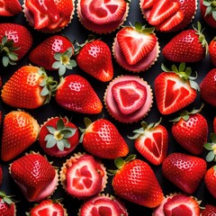strawberries on a white