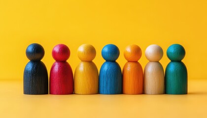 Diverse representation of wooden figures symbolizes inclusion in a feedback system setup