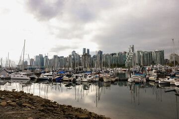 Vancouver skyline with the marina
