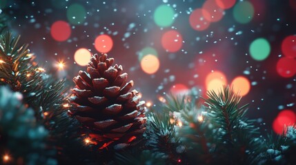 The Pinecone Surrounded by Lights