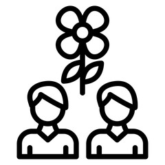 Friendship Flower Vector Design Icon Style