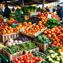 fruit and vegetables at the market