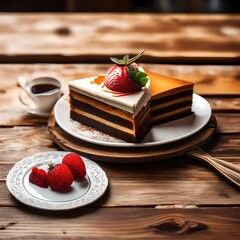 chocolate cake with strawberries