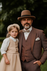 A family portrait in classic costume.