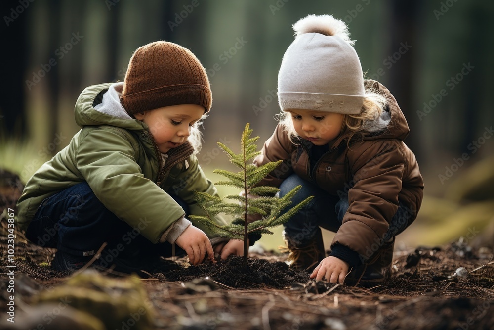 Canvas Prints Plant planting forest tree.