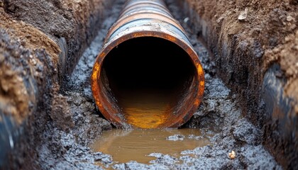 Underground water pipes for secure and efficient transport at a construction site