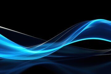 Naklejka premium Blue light trail wave effect