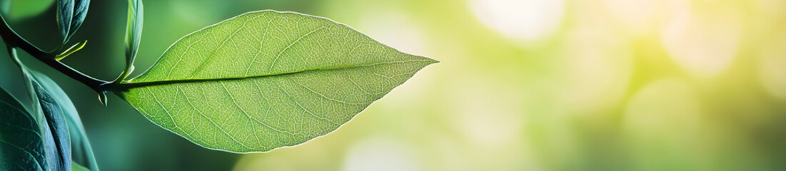 Fototapeta premium Green Leaf in Sunlight