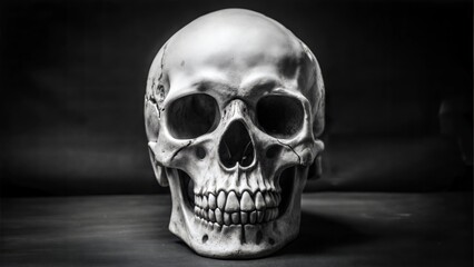 Obraz premium Realistic Human Skull Display