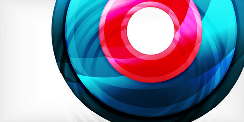 Bright colorful circles with light effects. Abstract background