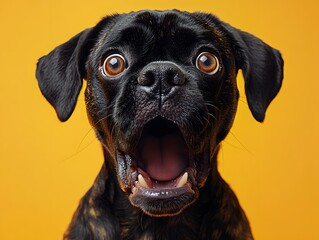 Cute dog face showing shock and surprise can convey cute innocence and surprise, which can be humorous. They can be used to create funny content about surprises or new encounters, such as sales.