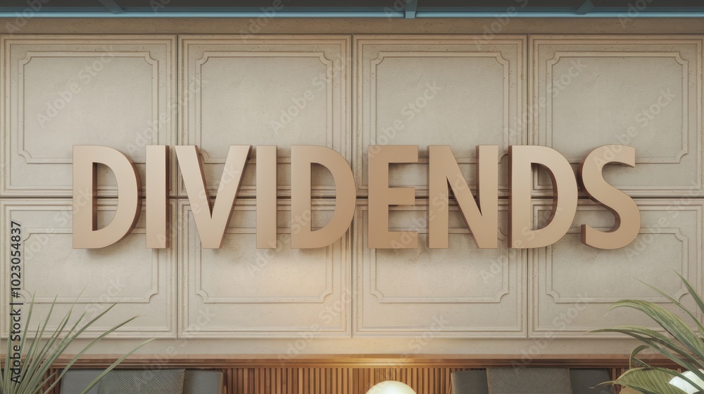 Poster Wooden Sign of Dividends in Modern Interior Design