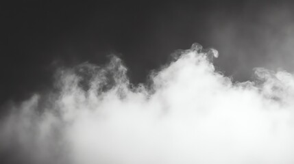 Fototapeta premium White smoke billowing against a black background.