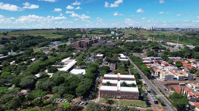 Aerial view of the Universidade Estadual de Campinas. Unicamp. In Campinas, Sao Paulo, Brazil