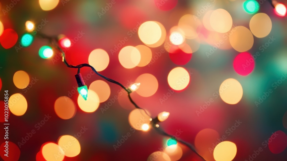 Poster soft-focus bokeh lights in christmas colors, creating a warm and inviting background for holiday-the