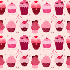 cupcake seamless pattern
