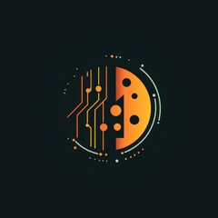 A professional and clean logo design combining a circular shape with futuristic data streams. This graphic represents a business or brand focused on innovation