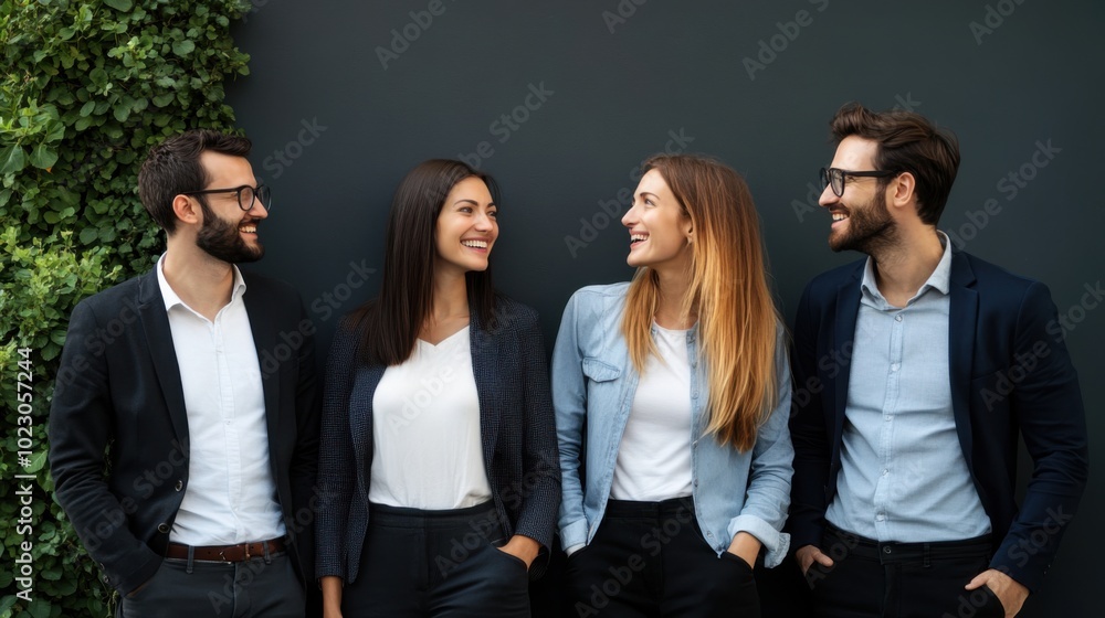 Poster professional networking group with visionary attitude