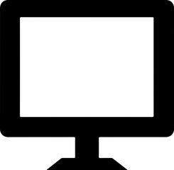 Minimalist Vector Monitor Icon on White Background