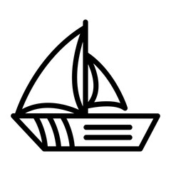 Sailing Boat Vector Design Icon Style