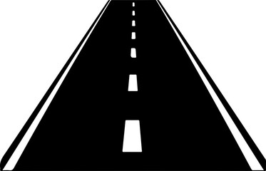 Minimalist Vector Illustration of a Straight Road