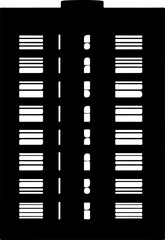 Stylized Black and White Vector of a Building Facade