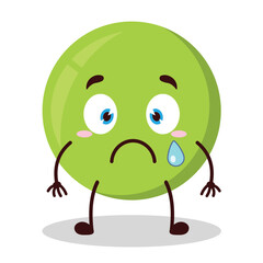 cute nervous expression of pea cartoon character