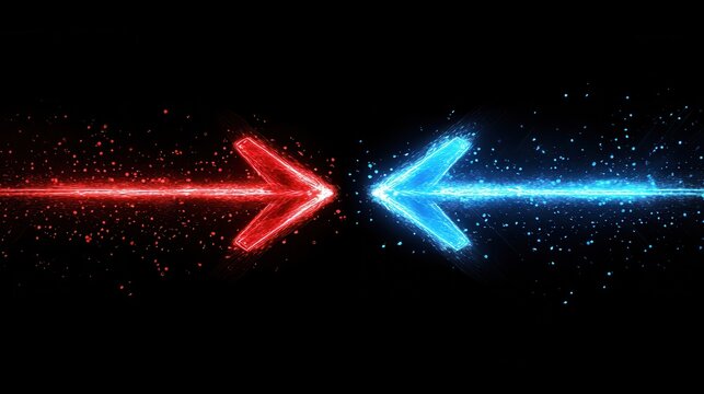 Neon Arrows Colliding in Vibrant Colors